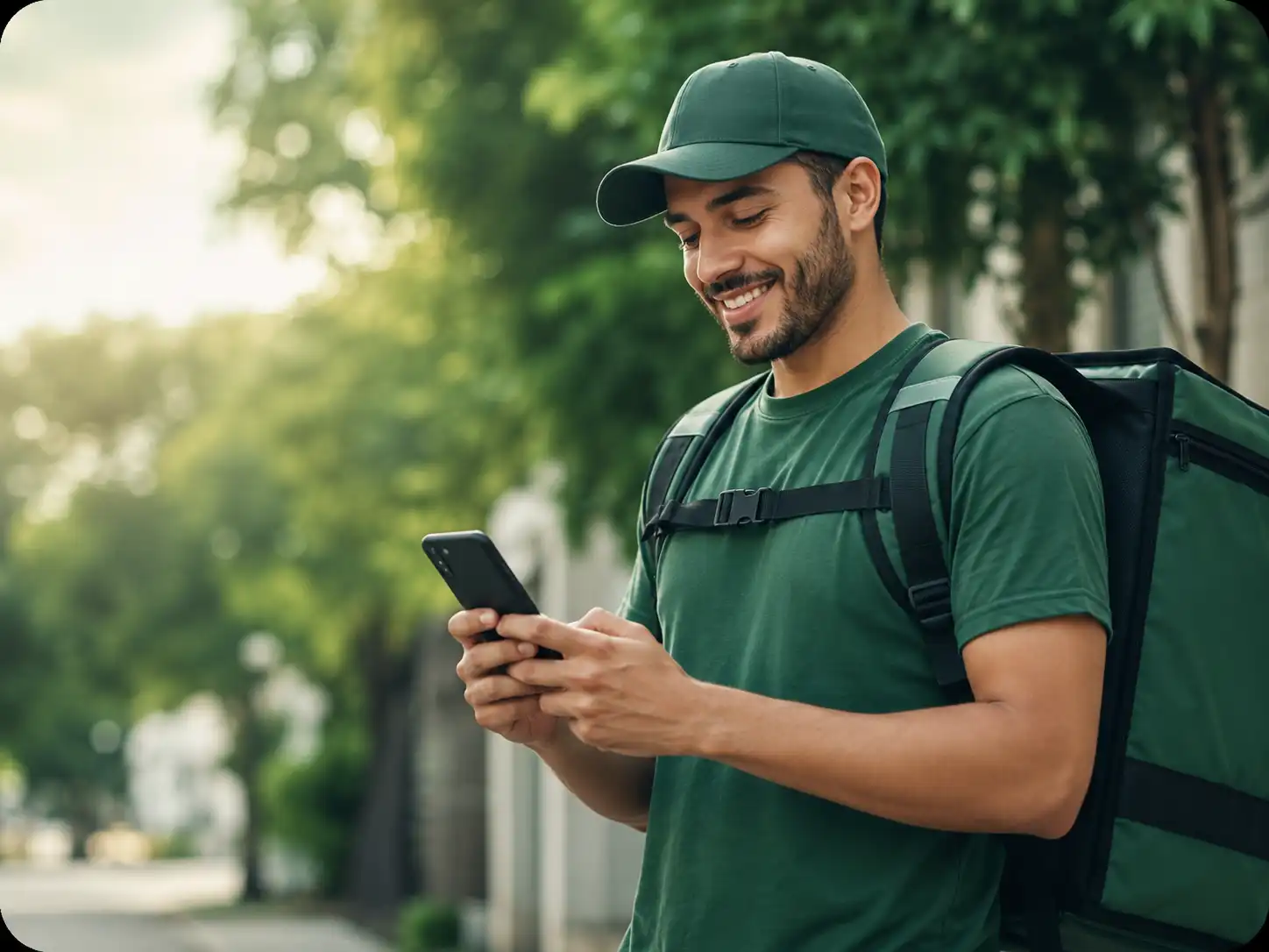 Profissional organizando entrega e vendas externas